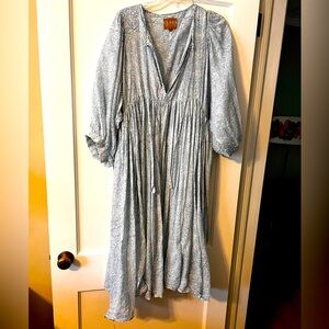 Clara the Label blue and white beach dress